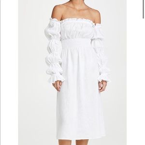 Sleeper Michelin Linen Dress In White